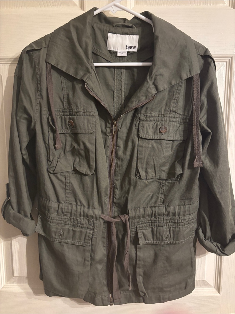Bar III Olive Green Utility Jacket